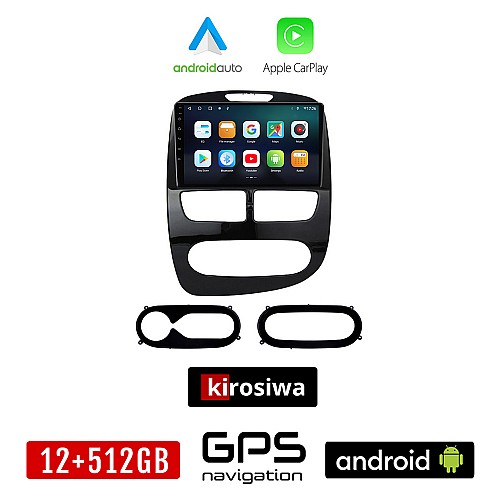 KIROSIWA RENAULT CLIO (2012 - 2015) Android οθόνη αυτοκίνητου 12GB + 512GB με GPS WI-FI (ηχοσύστημα αφής 10" ιντσών OEM Android Auto Apple Carplay Youtube Playstore MP3 USB Radio Bluetooth Mirrorlink εργοστασιακή, 4x60W, AUX)