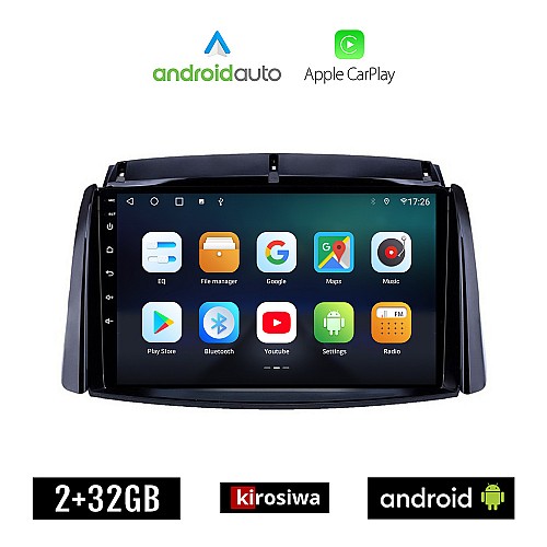 KIROSIWA RENAULT KOLEOS (2006-2017) Android οθόνη αυτοκίνητου 2GB με GPS WI-FI (ηχοσύστημα αφής 9" ιντσών OEM Android Auto Apple Carplay Youtube Playstore MP3 USB Radio Bluetooth Mirrorlink εργοστασιακή, 4x60W, AUX)