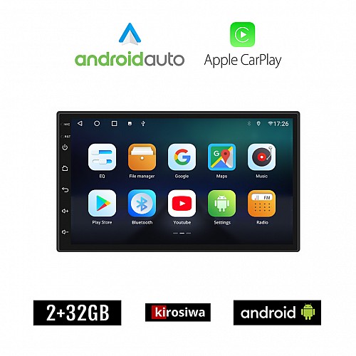 KIROSIWA NISSAN QASHQAI (2006-2013) Android οθόνη αυτοκίνητου 2GB με GPS WI-FI (ηχοσύστημα αφής 7" ιντσών OEM Android Auto Apple Carplay Youtube Playstore MP3 USB Radio Bluetooth Mirrorlink εργοστασιακή, 4x60W, AUX)