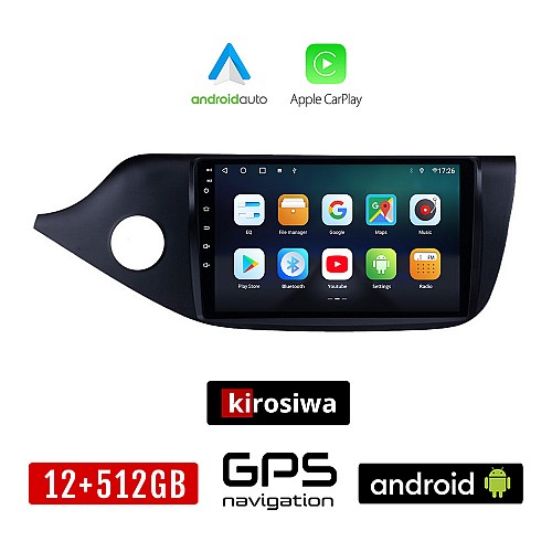 KIROSIWA KIA CEED (2012-2018) Android οθόνη αυτοκίνητου 12GB + 512GB με GPS WI-FI (ηχοσύστημα αφής 9" ιντσών OEM Android Auto Apple Carplay Youtube Cee'd Playstore MP3 USB Radio Bluetooth Mirrorlink 4x60W εργοστασιακού τύπου)