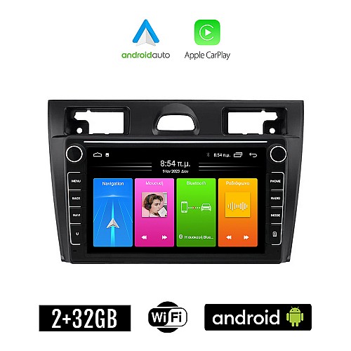 FORD FIESTA (2006-2008) Android οθόνη αυτοκίνητου 2GB με GPS WI-FI (ηχοσύστημα αφής 8" ιντσών Apple CarPlay Android Auto Car Play Youtube Playstore MP3 USB Radio Bluetooth Mirrorlink  εργοστασιακή, 4x60W, Navi)