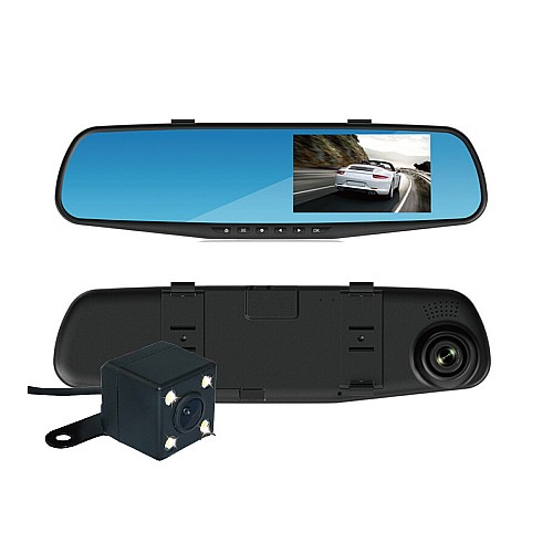 Σετ Καθρέπτης με Κάμερα DVR Αυτοκινήτου 1080P με Οθόνη 4.3" με Κλιπ & Κάμερα Οπισθοπορείας CENT82