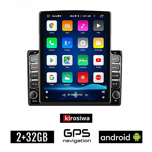 KIROSIWA AUDI A4 (2002-2008) Android οθόνη αυτοκίνητου 2GB με GPS WI-FI (ηχοσύστημα αφής 9.7" ιντσών OEM Youtube Playstore MP3 USB Radio Bluetooth Mirrorlink εργοστασιακή, 4x60W AUX)