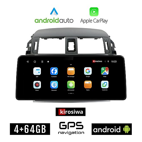 KIROSIWA TOYOTA COROLLA (2006 - 2012) Android οθόνη αυτοκίνητου 4GB (+64GB) με GPS WI-FI ( TOYOTA ηχοσύστημα αφής 12.3" ιντσών OEM Android Auto Apple Carplay Youtube Playstore MP3 USB Radio Bluetooth Mirrorlink  εργοστασιακή 4x60W canbus)