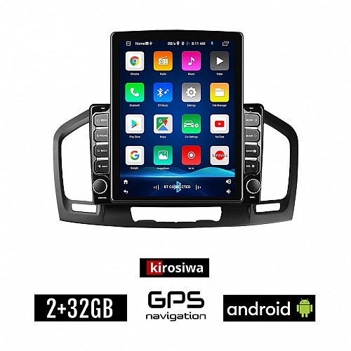 KIROSIWA OPEL INSIGNIA (2008 - 2013) Android οθόνη αυτοκίνητου 2GB με GPS WI-FI (ηχοσύστημα αφής 9.7" ιντσών OEM Youtube Playstore MP3 USB Radio Bluetooth Mirrorlink εργοστασιακή 4x60W, AUX)