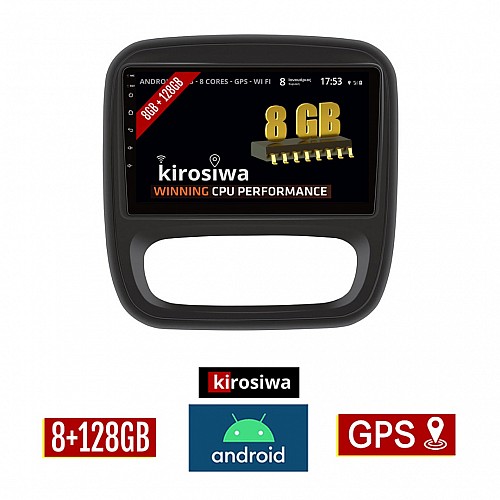 KIROSIWA 8GB + 128GB NISSAN NV300 (μετά το 2014) Android οθόνη αυτοκίνητου με GPS WI-FI (ηχοσύστημα αφής 9" ιντσών OEM Youtube Playstore MP3 USB Radio Bluetooth Mirrorlink DSP Apple Carplay Android Auto 4G Sim Card 4x60W, AUX) KL-6584