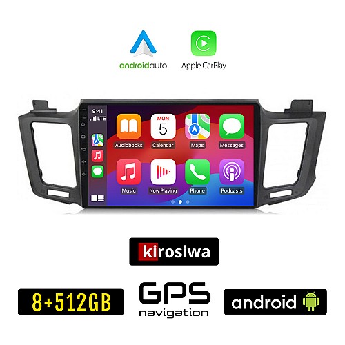 KIROSIWA TOYOTA RAV4 (2013 - 2019) Android οθόνη αυτοκίνητου 8GB + 256GB με GPS WI-FI (ηχοσύστημα αφής 10" ιντσών OEM Android Auto Apple Carplay RAV 4 Youtube Playstore MP3 USB Radio Bluetooth Mirrorlink εργοστασιακή, 4 x 60W)