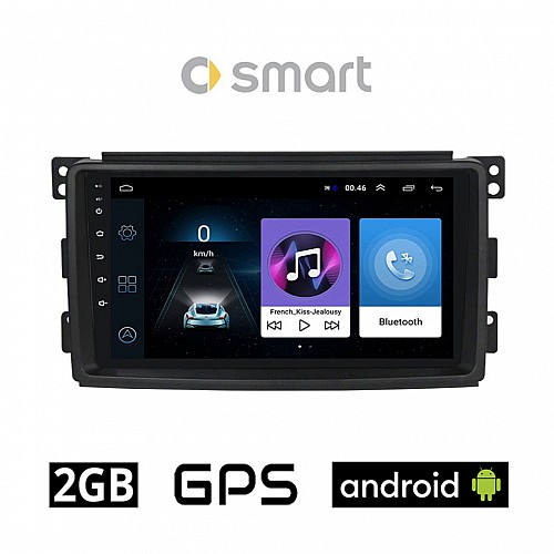 SMART FORFOUR (2004-2007) Android οθόνη αυτοκίνητου 2GB με GPS WI-FI (ηχοσύστημα αφής 9" ιντσών OEM Youtube Playstore MP3 USB Bluetooth Mirrorlink fortwo 4x60W Radio) SM98-2GB