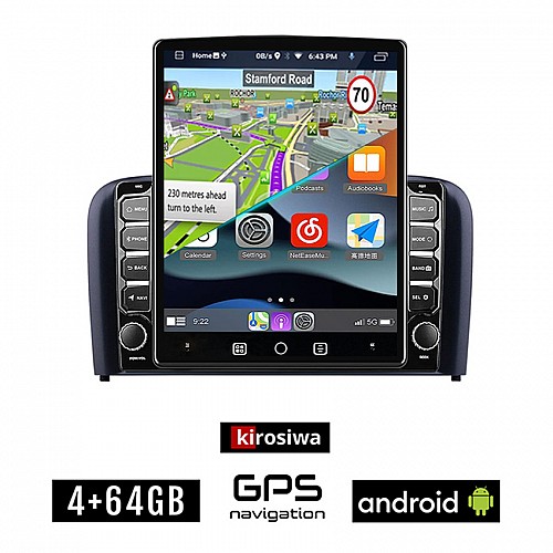 KIROSIWA VOLVO S80 (2001-2006) Android οθόνη αυτοκίνητου 4GB με GPS WI-FI (ηχοσύστημα αφής 9.7" ιντσών OEM Youtube Playstore MP3 USB Radio 4+64GB Bluetooth Mirrorlink  εργοστασιακή, 4x60W, AUX)