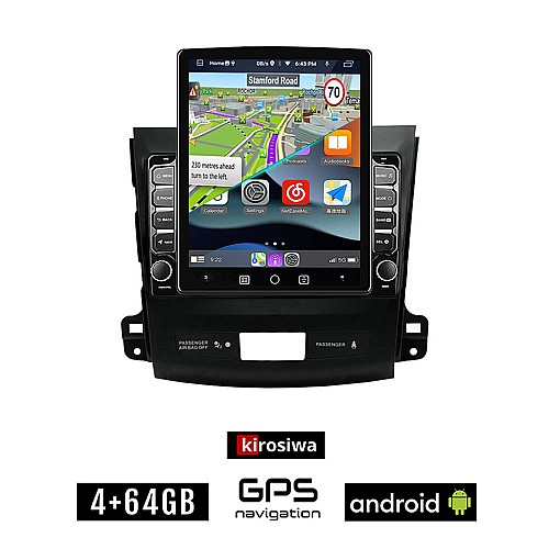 KIROSIWA PEUGEOT 4007 (2006-2012) Android οθόνη αυτοκίνητου 4GB με GPS WI-FI (ηχοσύστημα αφής 9.7" ιντσών OEM Youtube Playstore MP3 USB Radio 4+64GB Bluetooth Mirrorlink εργοστασιακή, 4x60W, AUX)
