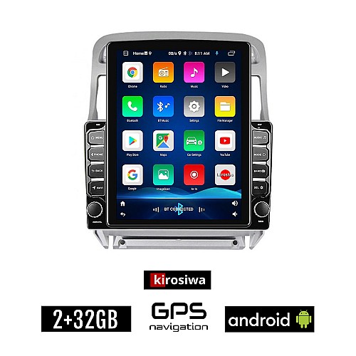 KIROSIWA PEUGEOT 307 (2002-2013) Android οθόνη αυτοκίνητου 2GB με GPS WI-FI (ηχοσύστημα αφής 9.7" ιντσών OEM Youtube Playstore MP3 USB Radio Bluetooth Mirrorlink εργοστασιακή, 4x60W, AUX)