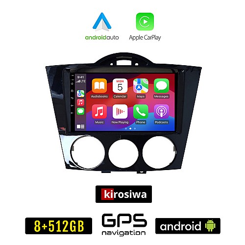 KIROSIWA MAZDA RX-8 (2001 - 2008) Android οθόνη αυτοκίνητου 8GB + 256GB με GPS WI-FI (ηχοσύστημα αφής 7" ιντσών OEM Android Auto Apple Carplay Youtube Playstore MP3 USB Radio Bluetooth Mirrorlink εργοστασιακή 4x60W, AUX)