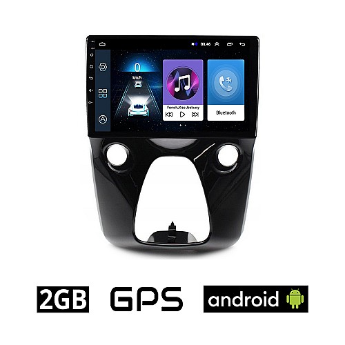 TOYOTA AYGO (μετά το 2014) Android οθόνη αυτοκίνητου 2GB με GPS WI-FI (ηχοσύστημα αφής 10" ιντσών OEM Youtube Playstore MP3 USB Radio Bluetooth Mirrorlink εργοστασιακή, 4x60W, AUX)