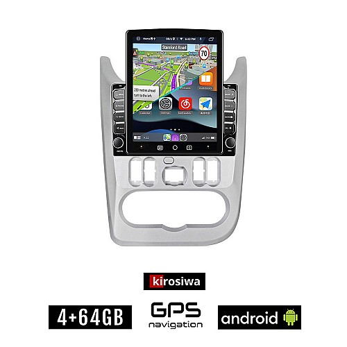 KIROSIWA DACIA DUSTER - LOGAN - SANDERO 2006-2012 Android οθόνη αυτοκίνητου 4GB με GPS WI-FI (ηχοσύστημα αφής 9.7" ιντσών OEM Youtube Playstore MP3 USB Radio 4+64GB Bluetooth Mirrorlink εργοστασιακή, 4x60W)