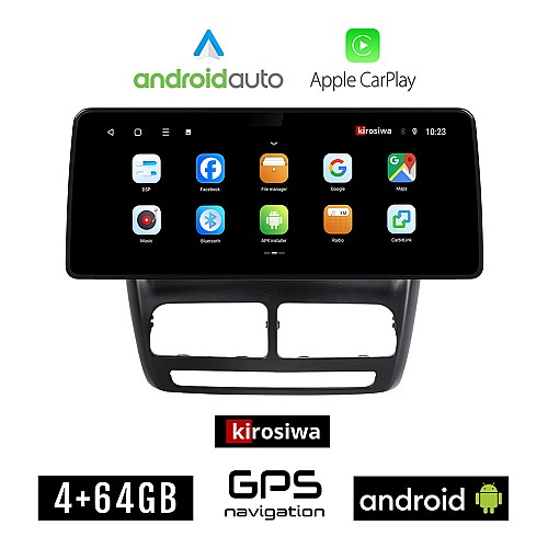 KIROSIWA FIAT DOBLO (2010 - 2015) Android οθόνη αυτοκίνητου 4GB (+64GB) με GPS WI-FI (ηχοσύστημα αφής 12.3" ιντσών OEM Android Auto Apple Carplay Youtube Playstore MP3 USB Radio Bluetooth Mirrorlink εργοστασιακή, 4x60W canbus 12,3 ιντσών)