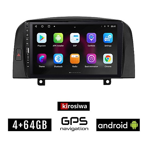 HYUNDAI SONATA 2006-2009 Android οθόνη αυτοκίνητου 4GB με GPS WI-FI (ηχοσύστημα αφής 9" ιντσών OEM Youtube Playstore MP3 USB Radio Bluetooth Mirrorlink εργοστασιακή, 4x60W, Navi)