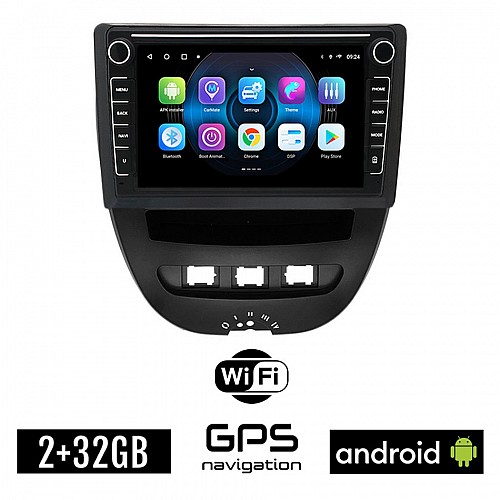 TOYOTA AYGO (2005 - 2014) Android οθόνη αυτοκίνητου 2GB με GPS WI-FI (ηχοσύστημα αφής 8" ιντσών OEM Youtube Playstore MP3 USB Radio Bluetooth Mirrorlink εργοστασιακή 4x60W spotify)
