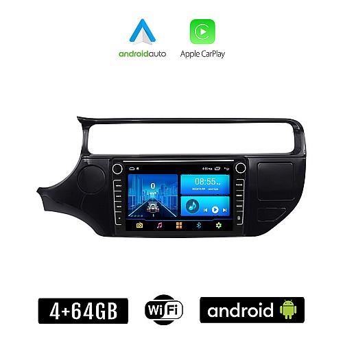 KIA RIO (2015 - 2017) Android οθόνη αυτοκίνητου 4+64GB με GPS WI-FI (ηχοσύστημα αφής 8" ιντσών 4GB CarPlay Android Auto Car Play Youtube Playstore MP3 USB Radio Bluetooth Mirrorlink εργοστασιακή, 4x60W, Navi)