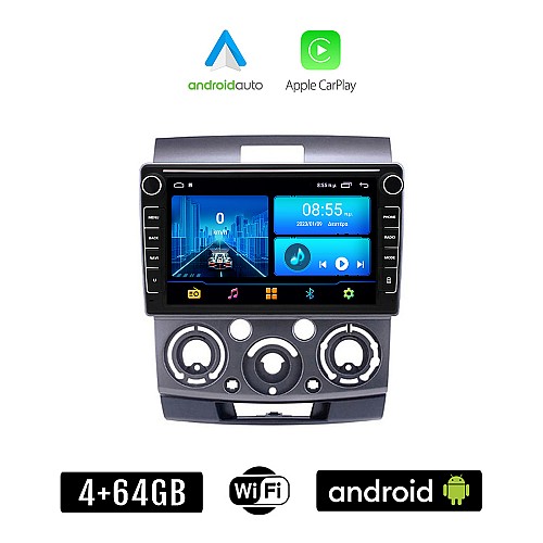 FORD RANGER 2007-2011 Android οθόνη αυτοκίνητου 4+64GB με GPS WI-FI (ηχοσύστημα αφής 8" ιντσών 4GB CarPlay Android Auto Car Play Youtube Playstore MP3 USB Radio Bluetooth Mirrorlink εργοστασιακή, 4x60W, Navi)