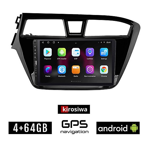 HYUNDAI i20 (2014 - 2019) Android οθόνη αυτοκίνητου 4GB με GPS WI-FI (ηχοσύστημα αφής 9" ιντσών OEM Youtube Playstore MP3 USB Radio Bluetooth Mirrorlink εργοστασιακή, 4x60W, Navi)