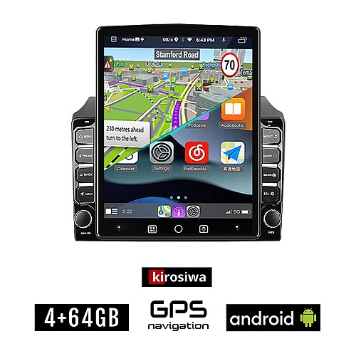 KIROSIWA FIAT DUCATO (2006-2014) Android οθόνη αυτοκίνητου 4GB με GPS WI-FI (ηχοσύστημα αφής 9.7" ιντσών Youtube Playstore MP3 USB Radio 4+64GB Bluetooth Mirrorlink εργοστασιακή, 4x60W, AUX)
