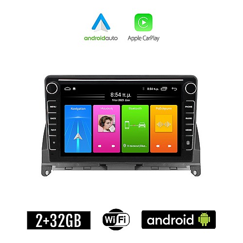MERCEDES C (W204) 2007 - 2011 Android οθόνη αυτοκίνητου 2GB με GPS WI-FI (ηχοσύστημα αφής 8" ιντσών Apple CarPlay Android Auto Car Play Youtube Playstore MP3 USB Radio Bluetooth Mirrorlink εργοστασιακή, 4x60W, Benz)