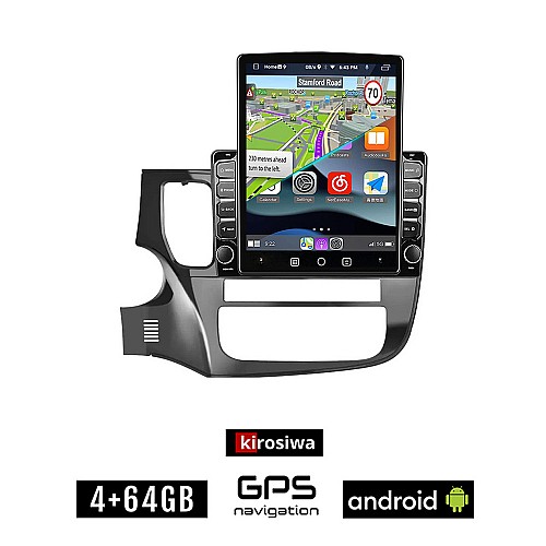 KIROSIWA MITSUBISHI OUTLANDER (μετά το 2013) Android οθόνη αυτοκίνητου 4GB με GPS WI-FI (ηχοσύστημα αφής 9.7" ιντσών OEM Youtube Playstore MP3 USB Radio 4+64GB Bluetooth Mirrorlink εργοστασιακή, 4x60W,AUX)