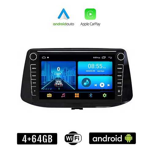 HYUNDAI i30 (μετά το 2018) Android οθόνη αυτοκίνητου με GPS WI-FI 4+64GB (ηχοσύστημα αφής 8" ιντσών 4GB CarPlay Android Auto Car Play Youtube Playstore MP3 USB Radio Bluetooth Mirrorlink εργοστασιακή, 4x60W, Navi)