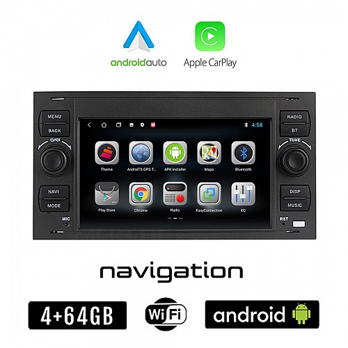 FORD C-MAX (2003 - 2010) 4GB Android οθόνη αυτοκίνητου με GPS WI-FI (Youtube Playstore 64GB ROM RAM ηχοσύστημα αφής 7" ιντσών Apple Carplay Android Auto OEM MP3 USB Bluetooth Mirrorlink εργοστασιακή μαύρη)