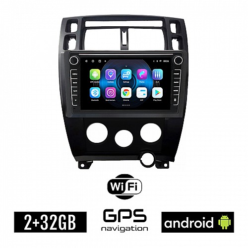 HYUNDAI TUCSON (2004 - 2010) A/C Android οθόνη αυτοκίνητου 2GB με GPS WI-FI (ηχοσύστημα αφής 8" ιντσών OEM Youtube Playstore MP3 USB Radio Bluetooth Mirrorlink εργοστασιακή, 4x60W, Navi, μαύρο)