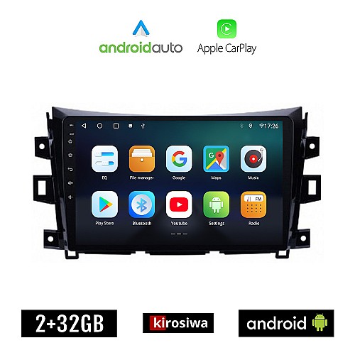 KIROSIWA NISSAN NAVARA μετά το 2016 Android οθόνη αυτοκίνητου 2GB με GPS WI-FI (ηχοσύστημα αφής 10" ιντσών OEM Android Auto Apple Carplay Youtube Playstore MP3 USB Radio Bluetooth Mirrorlink εργοστασιακή, 4x60W, AUX)