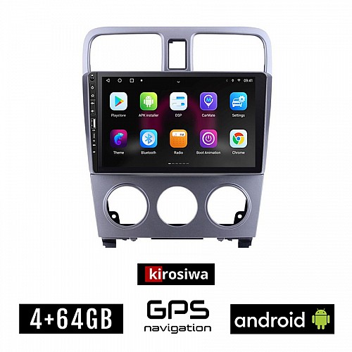 SUBARU IMPREZA (2002-2008) Android οθόνη αυτοκίνητου 4GB με GPS WI-FI (ηχοσύστημα αφής 9" ιντσών OEM Youtube Playstore MP3 USB Radio Bluetooth Mirrorlink εργοστασιακή, 4x60W, Navi)