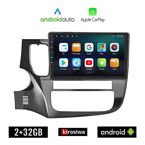 KIROSIWA MITSUBISHI OUTLANDER (μετά το 2013) Android οθόνη αυτοκίνητου 2GB με GPS WI-FI (ηχοσύστημα αφής 10" ιντσών OEM Android Auto Apple Carplay Youtube Playstore MP3 USB Radio Bluetooth Mirrorlink εργοστασιακή, 4x60W,AUX)