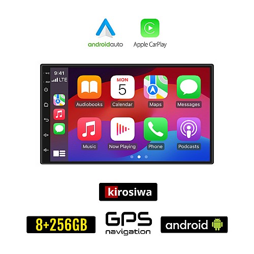 KIROSIWA NISSAN X-TRAIL (2007-2013) Android οθόνη αυτοκίνητου 8GB + 256GB με GPS WI-FI (ηχοσύστημα αφής 7" ιντσών OEM Android Auto Apple Carplay Youtube Playstore MP3 USB Radio Bluetooth Mirrorlink εργοστασιακή, 4x60W, AUX)