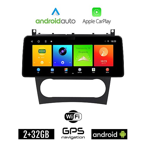 MERCEDES C (W203) - CLC (2004-2008) Android οθόνη αυτοκίνητου 2GB (+32GB) με GPS WI-FI (ηχοσύστημα αφής 12.3" ιντσών OEM Android Auto Apple Carplay Youtube Playstore MP3 USB Radio Bluetooth Mirrorlink εργοστασιακή, 4x60W, Benz)