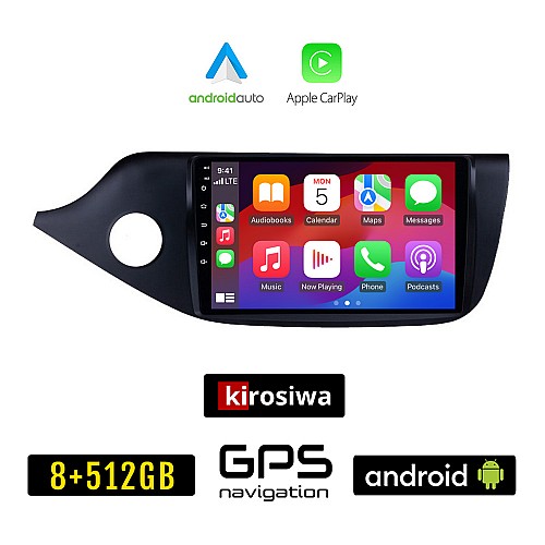 KIROSIWA KIA CEED (2012-2018) Android οθόνη αυτοκίνητου 8GB + 256GB με GPS WI-FI (ηχοσύστημα αφής 9" ιντσών OEM Android Auto Apple Carplay Youtube Cee'd Playstore MP3 USB Radio Bluetooth Mirrorlink 4x60W εργοστασιακού τύπου)