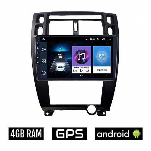 HYUNDAI TUCSON (2004 - 2010) Android οθόνη αυτοκίνητου 4GB με GPS WI-FI (ηχοσύστημα αφής 10" ιντσών OEM Youtube Playstore MP3 USB Radio Bluetooth Mirrorlink εργοστασιακή, 4x60W, AUX, μαύρο)
