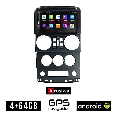 JEEP WRANGLER (2006 - 2011) Android οθόνη αυτοκίνητου 4GB με GPS WI-FI (ηχοσύστημα αφής 9" ιντσών OEM Youtube Playstore MP3 USB Radio Bluetooth Mirrorlink εργοστασιακή 4x60W, Navi)