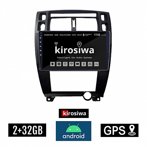 KIROSIWA 2+32GB HYUNDAI TUCSON (2004 - 2010) Android οθόνη αυτοκίνητου 2GB με GPS WI-FI (ηχοσύστημα αφής 10" ιντσών OEM Youtube Playstore MP3 USB Radio Bluetooth Mirrorlink εργοστασιακή, 4x60W, AUX, μαύρο)