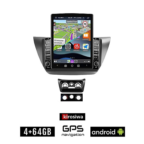 KIROSIWA MITSUBISHI LANCER (2000 - 2007) Android οθόνη αυτοκίνητου 4GB με GPS WI-FI (ηχοσύστημα αφής 9.7" ιντσών OEM Youtube Playstore MP3 USB Radio 4+64GB Bluetooth Mirrorlink εργοστασιακή, 4x60W, AUX)
