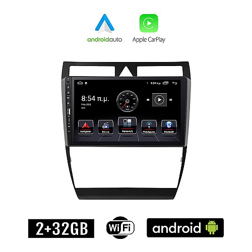 AUDI A6 (1998-2005) Android οθόνη αυτοκίνητου 2+32GB με GPS WI-FI (ηχοσύστημα αφής 9" ιντσών Apple CarPlay Android Auto 2GB Car Play Youtube Playstore MP3 USB Radio Bluetooth Mirrorlink εργοστασιακή, 4x60W, Navi)