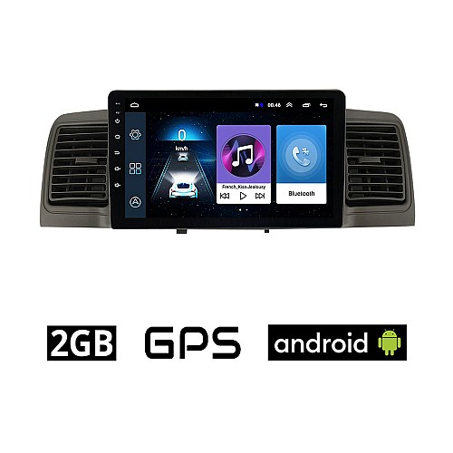TOYOTA COROLLA (2000 - 2007) Android οθόνη αυτοκίνητου 2GB με GPS WI-FI με αεραγωγούς (ηχοσύστημα αφής 9" ιντσών OEM Youtube Playstore MP3 USB Radio Bluetooth 4x60W Mirrorlink εργοστασιακή)
