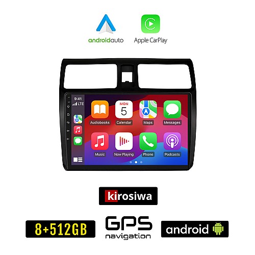 KIROSIWA SUZUKI SWIFT (2005 - 2011) Android οθόνη αυτοκίνητου 8GB + 256GB με GPS WI-FI (ηχοσύστημα αφής 10" ιντσών OEM Android Auto Apple Carplay Youtube Playstore MP3 USB Radio Bluetooth Mirrorlink εργοστασιακή, 4x60W)
