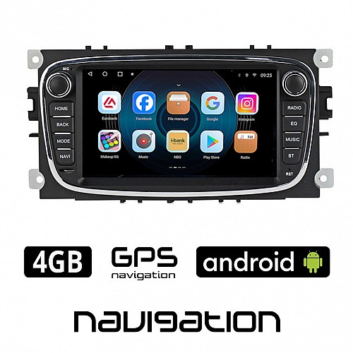 FORD C-MAX (2003 - 2010) 4GB Android οθόνη αυτοκίνητου με GPS WI-FI (Youtube Playstore 64GB ROM RAM ηχοσύστημα αφής 7" ιντσών OEM MP3 USB Bluetooth Mirrorlink εργοστασιακή μαύρη) FR56-4GB