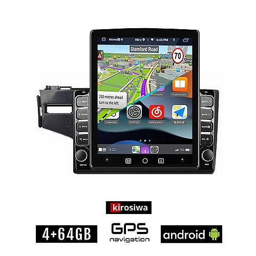 KIROSIWA HONDA JAZZ (μετά το 2013) Android οθόνη αυτοκίνητου 4GB με GPS WI-FI (ηχοσύστημα αφής 9.7" ιντσών OEM Youtube Playstore MP3 USB Radio 4+64GB Bluetooth Mirrorlink εργοστασιακή, 4x60W, AUX)