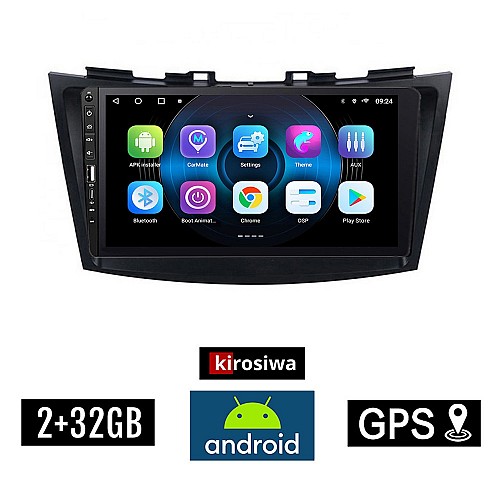 SUZUKI SWIFT (2011 - 2016) Android οθόνη αυτοκίνητου 2GB με GPS WI-FI (ηχοσύστημα αφής 9" ιντσών OEM Youtube Playstore MP3 USB Radio Bluetooth Mirrorlink εργοστασιακή, 4x60W, Navi) WR7078374