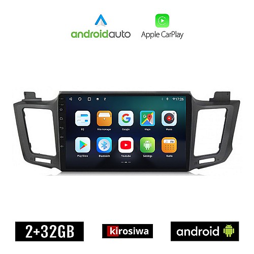 KIROSIWA TOYOTA RAV4 (2013 - 2019) Android οθόνη αυτοκίνητου 2GB με GPS WI-FI (ηχοσύστημα αφής 10" ιντσών OEM Android Auto Apple Carplay RAV 4 Youtube Playstore MP3 USB Radio Bluetooth Mirrorlink εργοστασιακή, 4 x 60W)