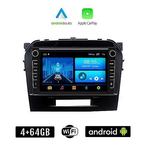 SUZUKI GRAND VITARA (μετά το 2016) Android οθόνη αυτοκίνητου 4+64GB με GPS WI-FI (ηχοσύστημα αφής 8" ιντσών 4GB CarPlay Android Auto Car Play Youtube Playstore MP3 USB Radio Bluetooth Mirrorlink εργοστασιακή, Navi, 4x60W)