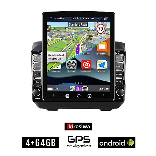 KIROSIWA DODGE (μετά το 2007) Android οθόνη αυτοκίνητου 4GB με GPS WI-FI (ηχοσύστημα αφής 9.7" ιντσών OEM Youtube Playstore MP3 USB Radio 4+64GB Bluetooth Mirrorlink εργοστασιακή, 4x60W, AUX)