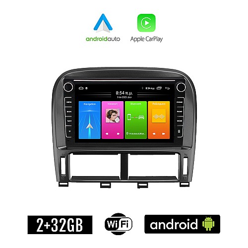 LEXUS LS 430 - XF 430 2000-2006 Android οθόνη αυτοκίνητου 2GB με GPS WI-FI (ηχοσύστημα αφής 8" ιντσών Apple CarPlay Android Auto Car Play Youtube Playstore MP3 USB Radio Bluetooth Mirrorlink εργοστασιακή, 4x60W, Navi)